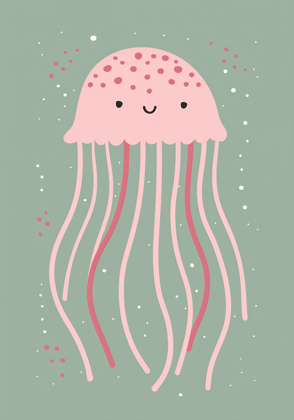 Niedliches Quallen-Illustrationsposter - Posterbox.dk