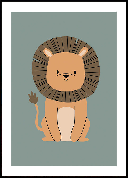 Niedliches Löwen-Illustrationsposter - Posterbox.dk