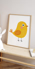 Niedliches gelbes Vogel-Illustrationsposter - Posterbox.dk