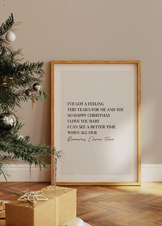 ein Bild eines Weihnachtsbaums mit einem Zitat darauf
