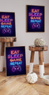 Poster „Eat Sleep Game Repeat“ - Posterbox.dk