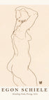 Egon Schiele, Stehender Akt mit dem Gesicht zugewandt Poster - Posterbox.dk