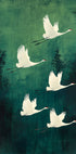 Elegantes Poster mit fliegenden Kranichen - Posterbox.dk