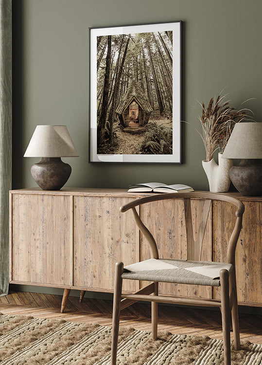 Märchenhütte im Wald Poster - Posterbox.dk