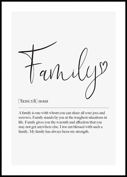 Familiendefinitionsposter - Posterbox.dk