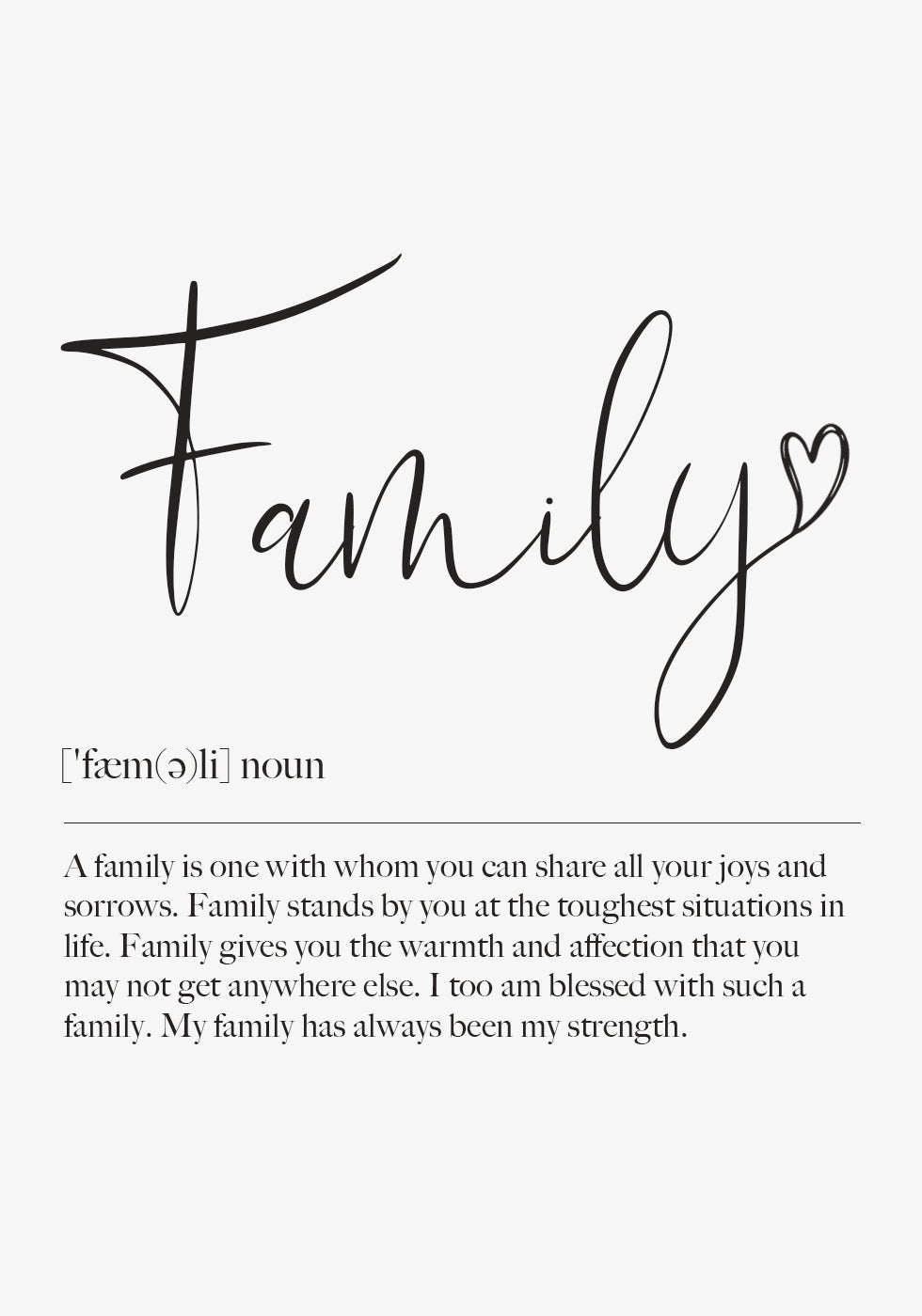Familiendefinitionsposter - Posterbox.dk