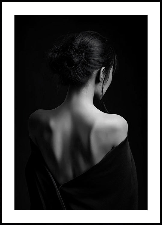 Feminine Eleganz in Schwarz-Weiß-Poster - Posterbox.dk