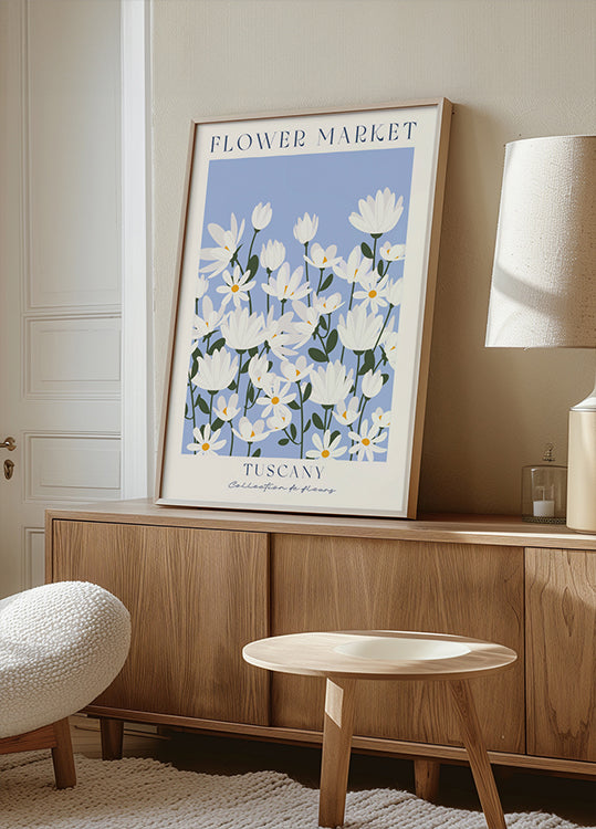 Blumenmarkt, Gänseblümchenfeld in der Toskana Poster - Posterbox.dk