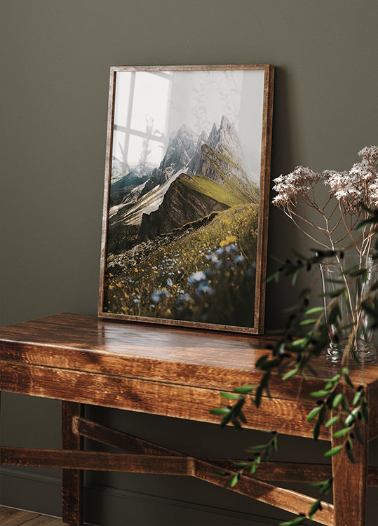 Blumen auf dem Berg Poster - Posterbox.dk
