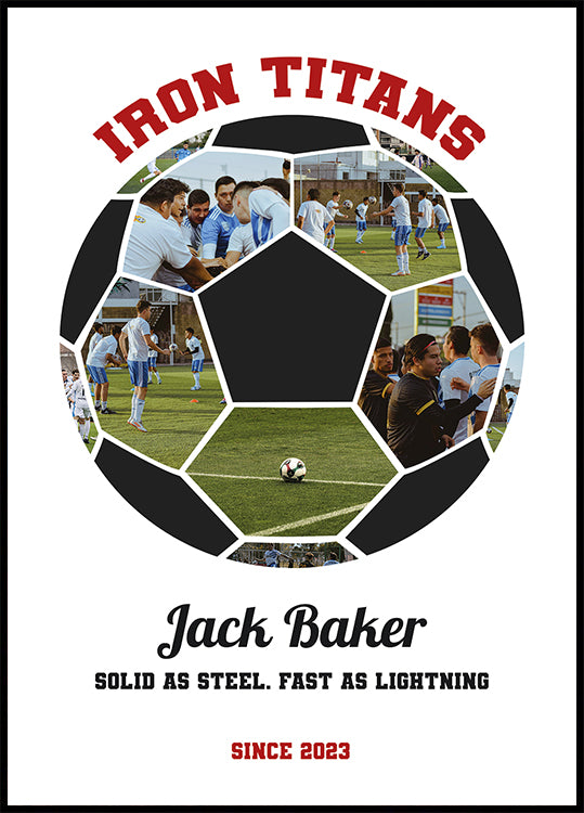Football Ball Photo Collage Personal 2 Plakat - Posterbox