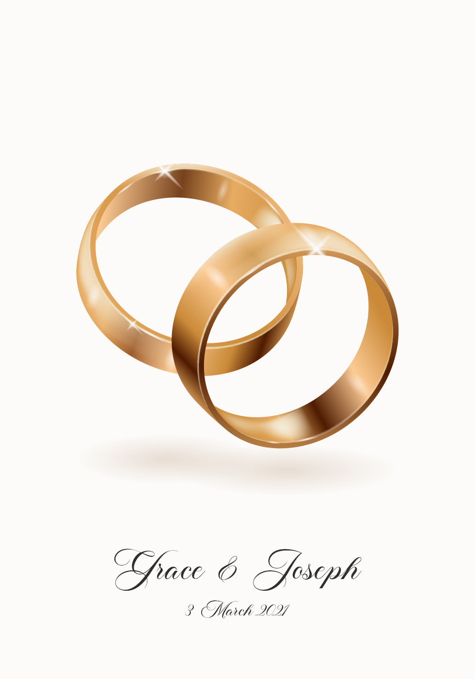 Für immer in Gold verflochten, personalisiertes Poster mit Ehering – Posterbox.dk