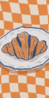 Poster „Französischer Morgen, Croissant auf Retro-Teller“ – Posterbox.dk