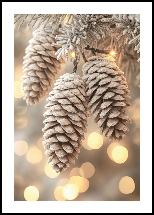 ein Tannenzapfen, der an einem Weihnachtsbaum hängt