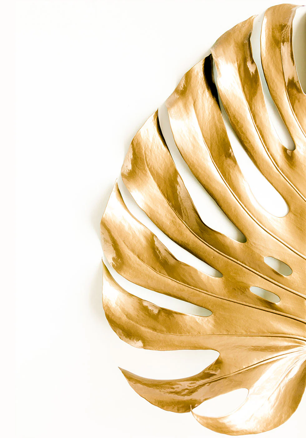 Goldenes Monstera-Blatt-Poster - Posterbox.dk