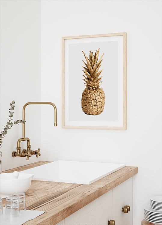 Goldenes Ananas-Poster - Posterbox.dk