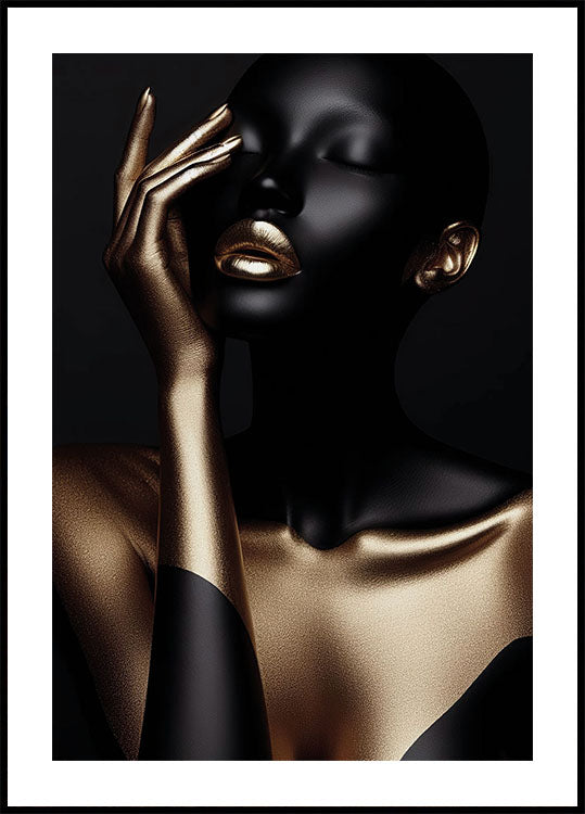Goldene Eleganz-Portrait-Poster - Posterbox.dk
