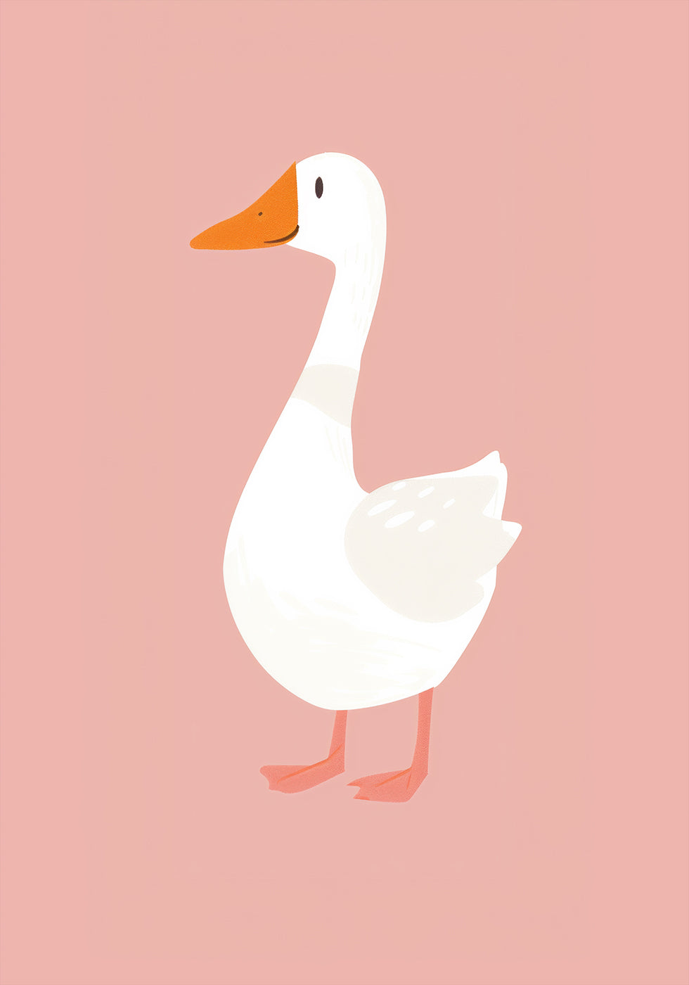 Gans auf rosa Poster - Posterbox.dk