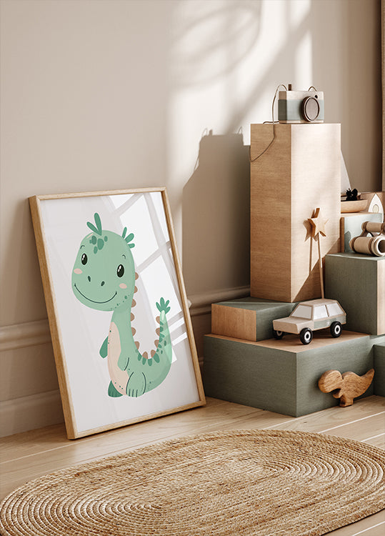 Grünes Dinosaurier-Poster - Posterbox.dk