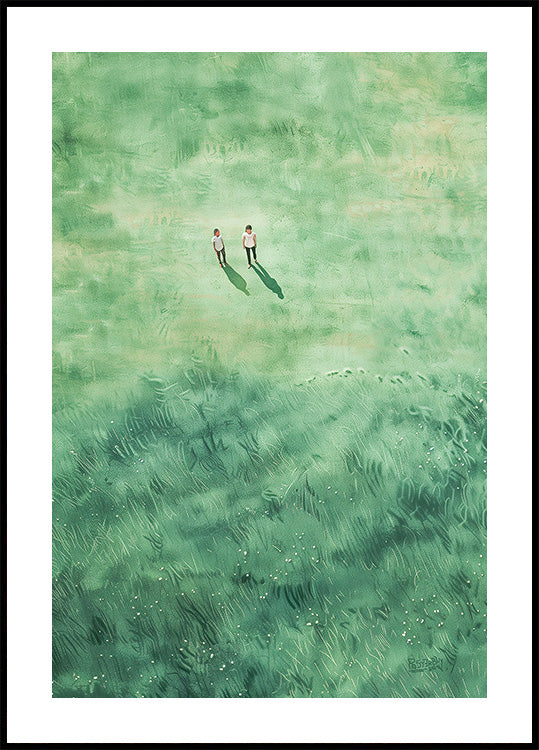 Poster mit grünen Grasfeldern - Posterbox.dk
