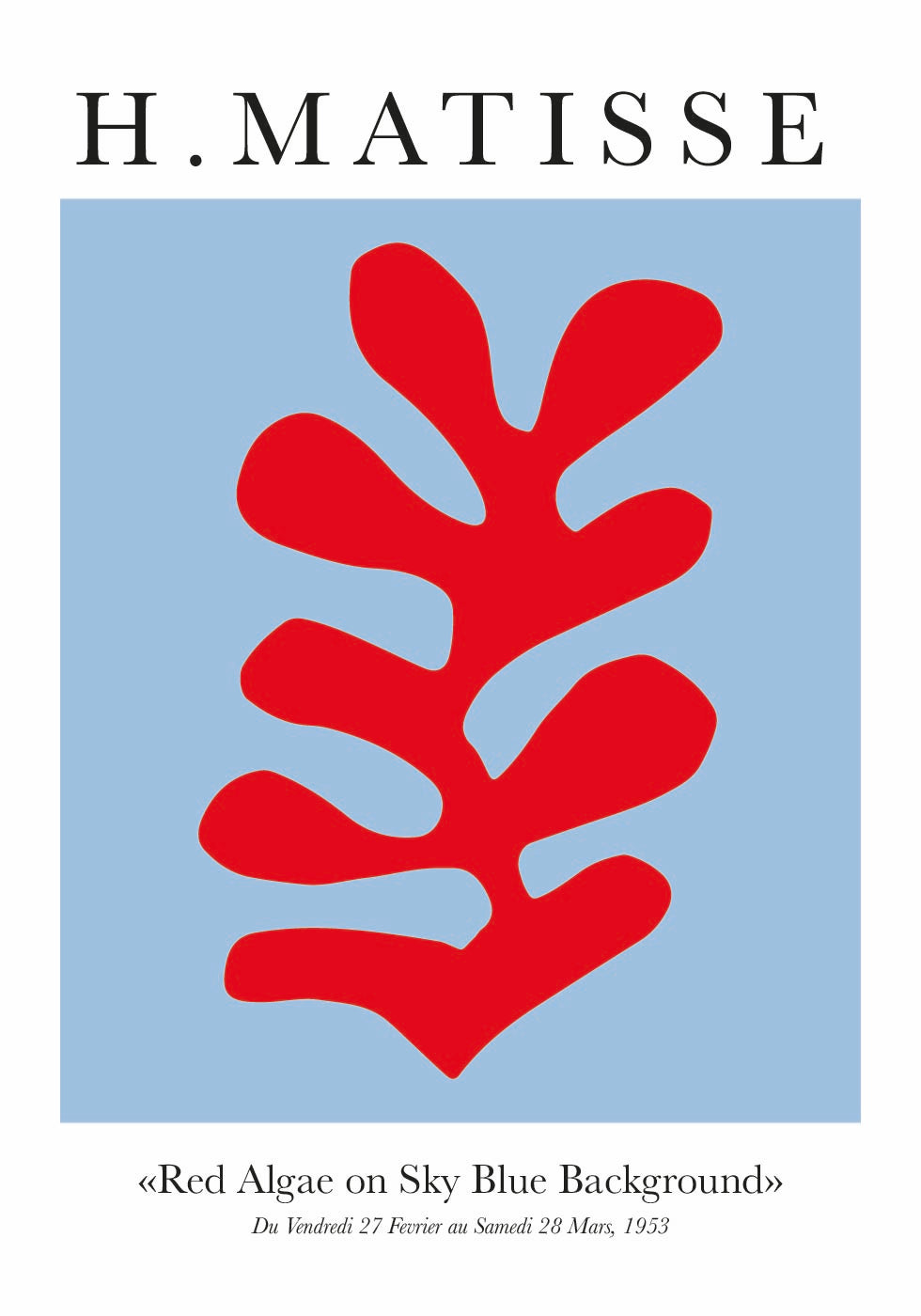 H.Matisse Rotalgen auf himmelblauem Hintergrund Poster - Posterbox.dk