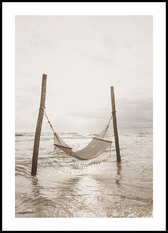 Hängematte an einem tropischen Strand Poster - Posterbox.dk