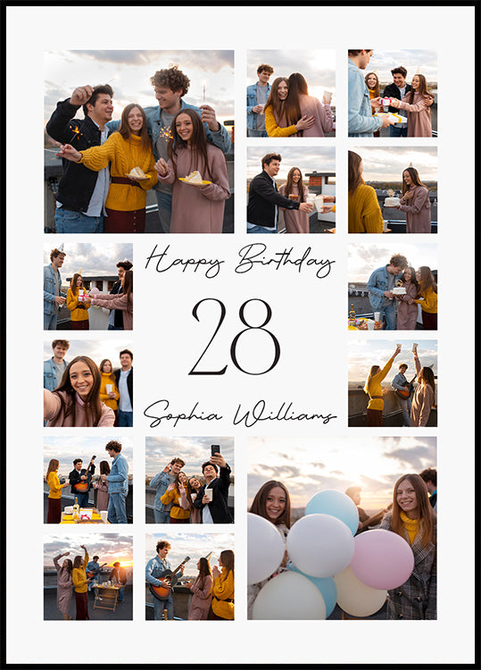 Alles Gute zum Geburtstag personalisiertes Poster - Posterbox.dk