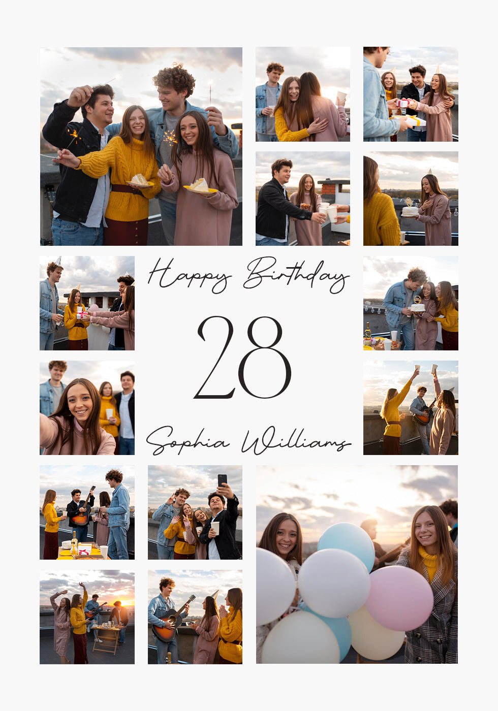 Alles Gute zum Geburtstag personalisiertes Poster - Posterbox.dk