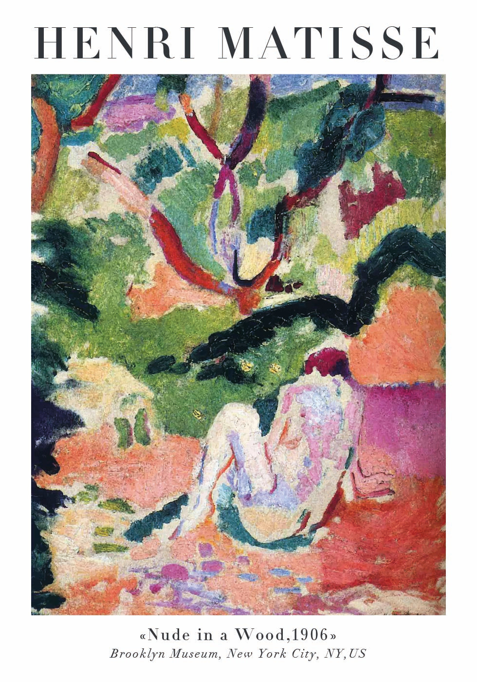 Henri Matisse Akt in einem Holzplakat - Posterbox.dk