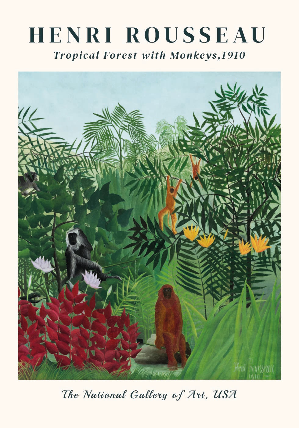 Henri Rousseau – Tropischer Wald mit Affen Poster – Posterbox.dk
