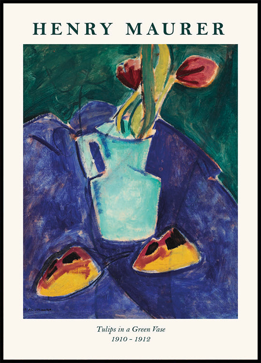 Henry Maurer, Tulpen in einer grünen Vase Poster - Posterbox.dk