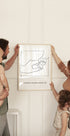 Händchen haltende Geburt, minimalistisches Baby- und Eltern-Line-Art-Poster - Posterbox.dk