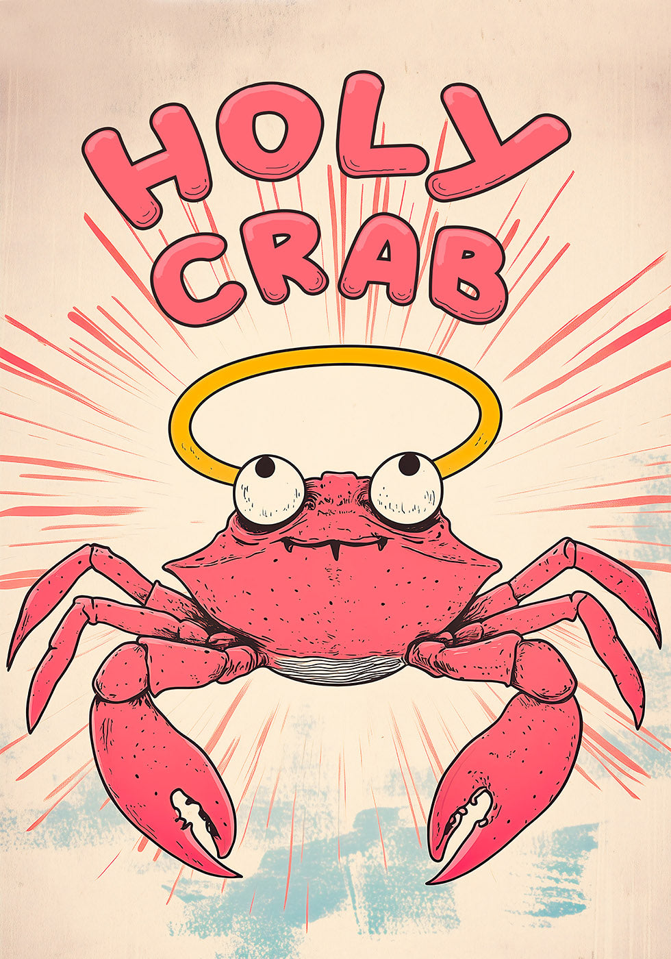 Heilige Krabbe, Halo-Krabben-Cartoon-Poster - Posterbox.dk
