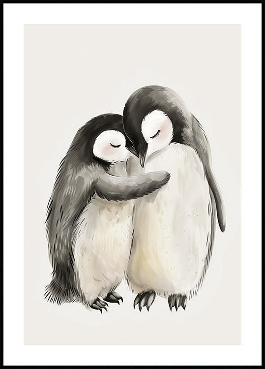Umarmendes Pinguinbaby-Poster - Posterbox.dk