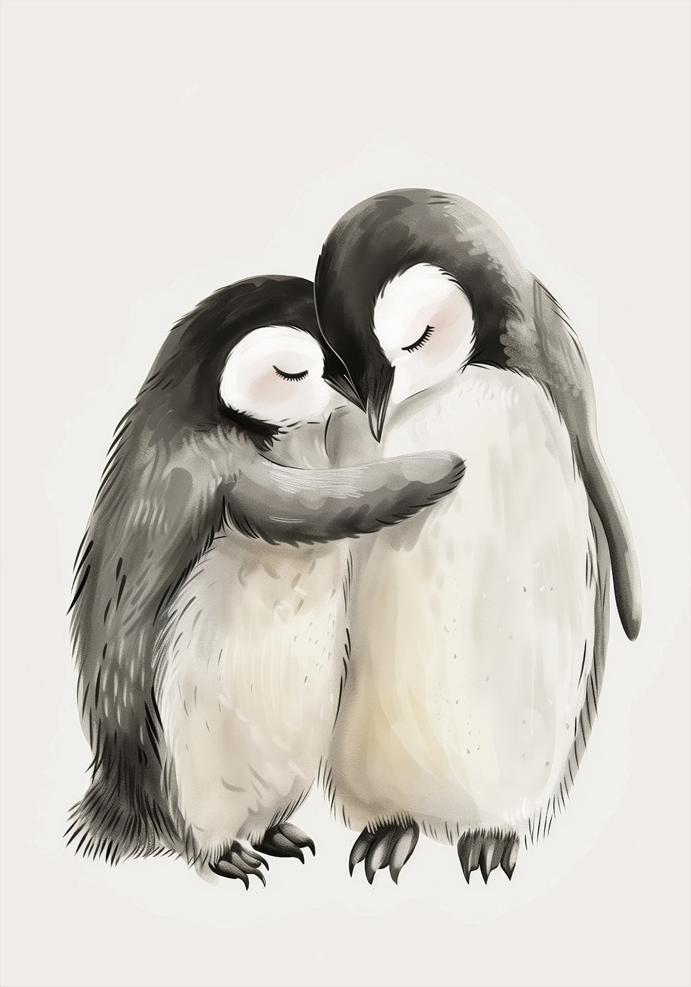 Umarmendes Pinguinbaby-Poster - Posterbox.dk