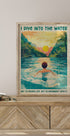 Poster „I Dive Into the Water Sunset River“ - Posterbox.dk