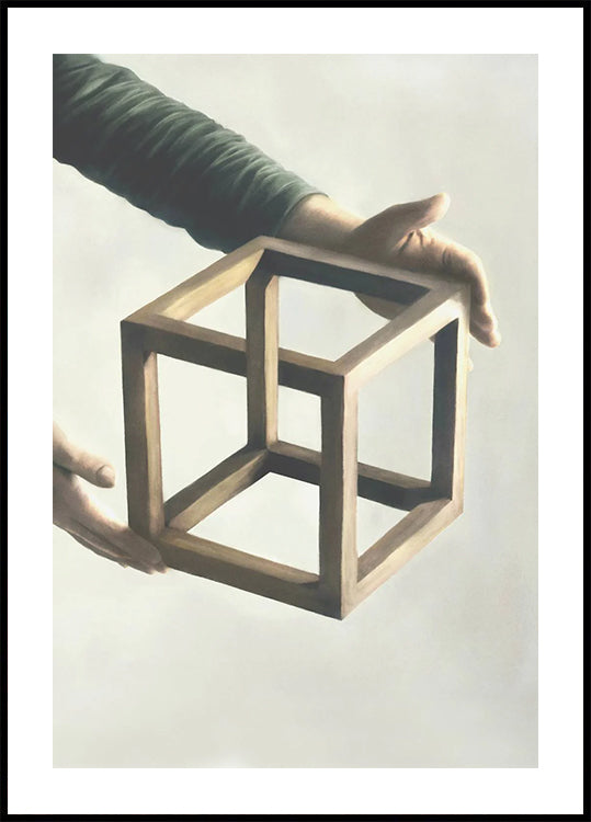 Unmöglicher Würfel, surreale Geometrie Poster - Posterbox.dk