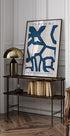 Indigo Flow, abstrakte Formen in Blau und Weiß Poster - Posterbox.dk
