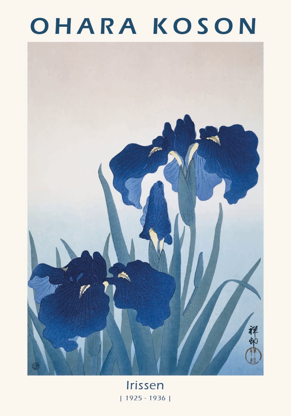 Irissen, japanisches Blumen-Holzschnitt-Poster - Posterbox.dk