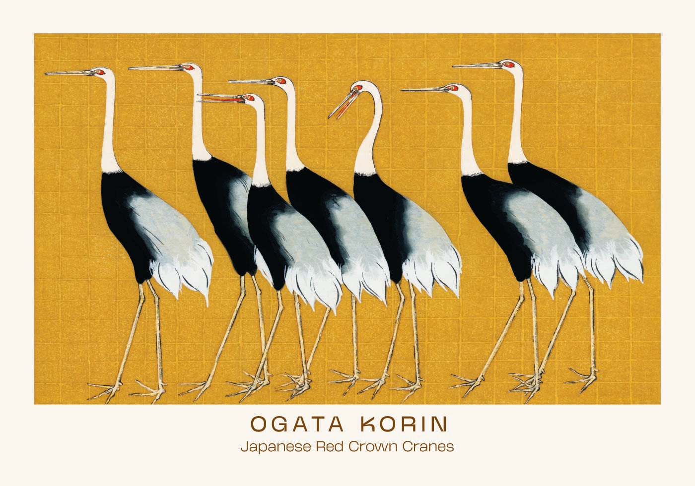 Japanische Kraniche mit roter Krone, Ogata Korin Poster - Posterbox.dk