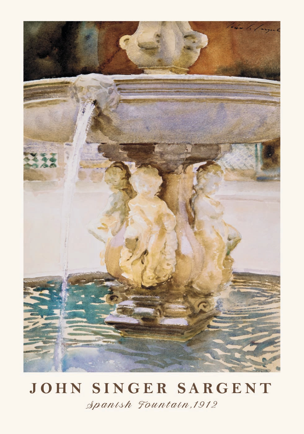John Singer Sargent, Spanischer Brunnen Poster - Posterbox.dk