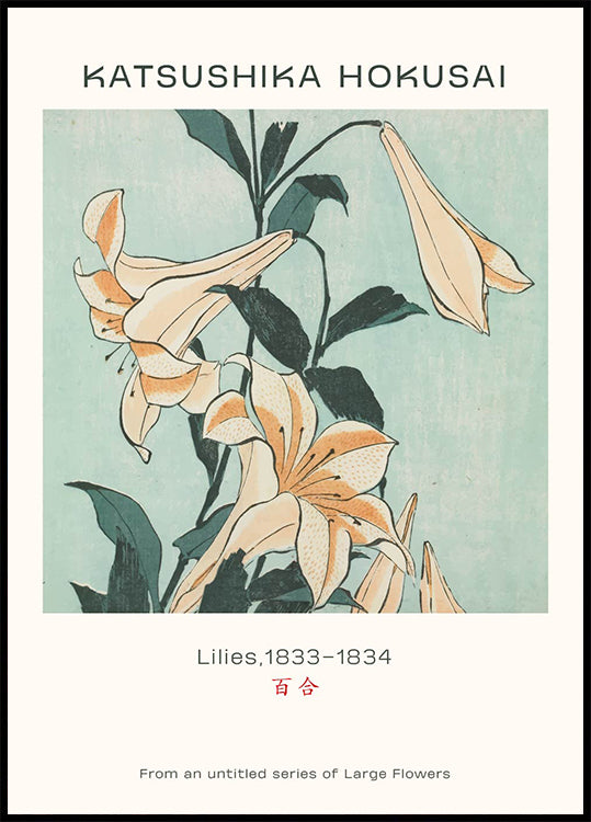 Katsushika Hokusai - Lilien Poster - Posterbox.dk