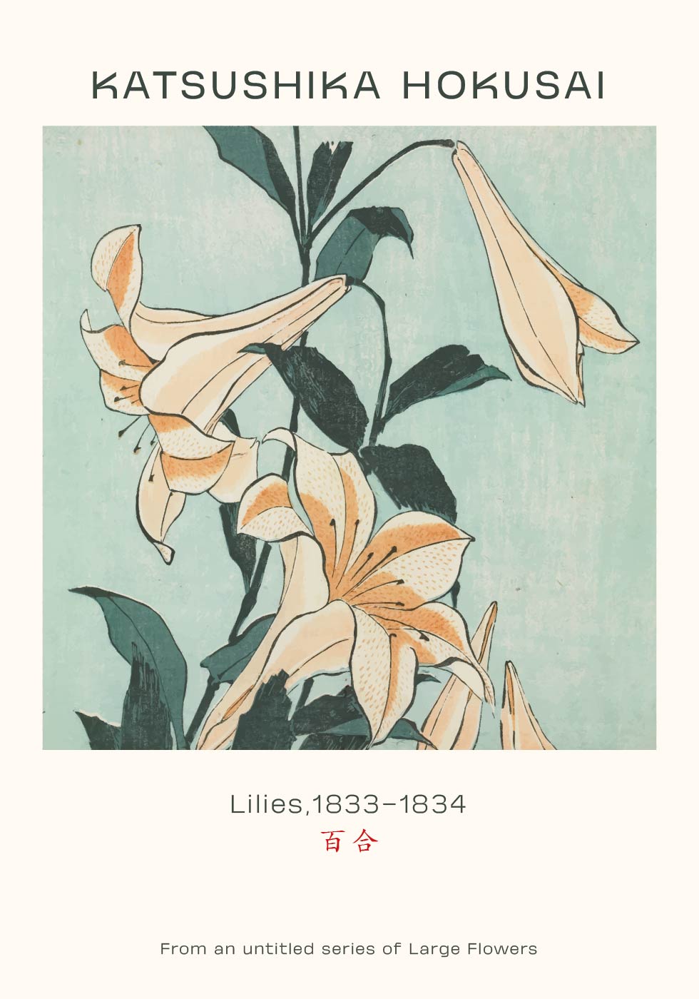 Katsushika Hokusai - Lilien Poster - Posterbox.dk