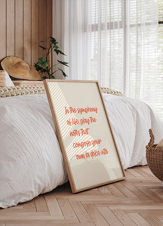 La Dolce Vita Symphony, inspirierendes Zitat-Poster - Posterbox.dk