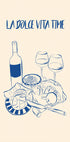 La Dolce Vita Time Print, Poster mit Wein- und Käseplatte - Posterbox.dk