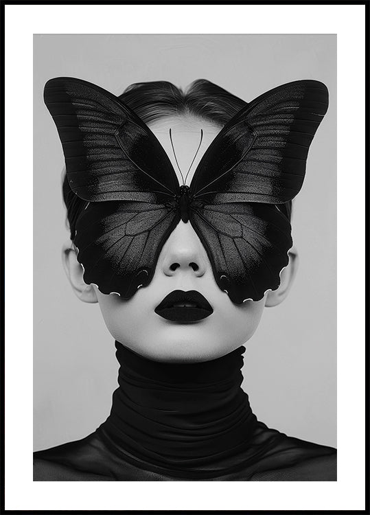 Poster „Dame mit schwarzer Schmetterlingsmaske“ - Posterbox.dk
