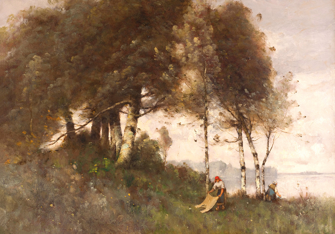 Landschaft mit Wäscherinnen von Paul-Désiré Trouillebert Poster - Posterbox.dk