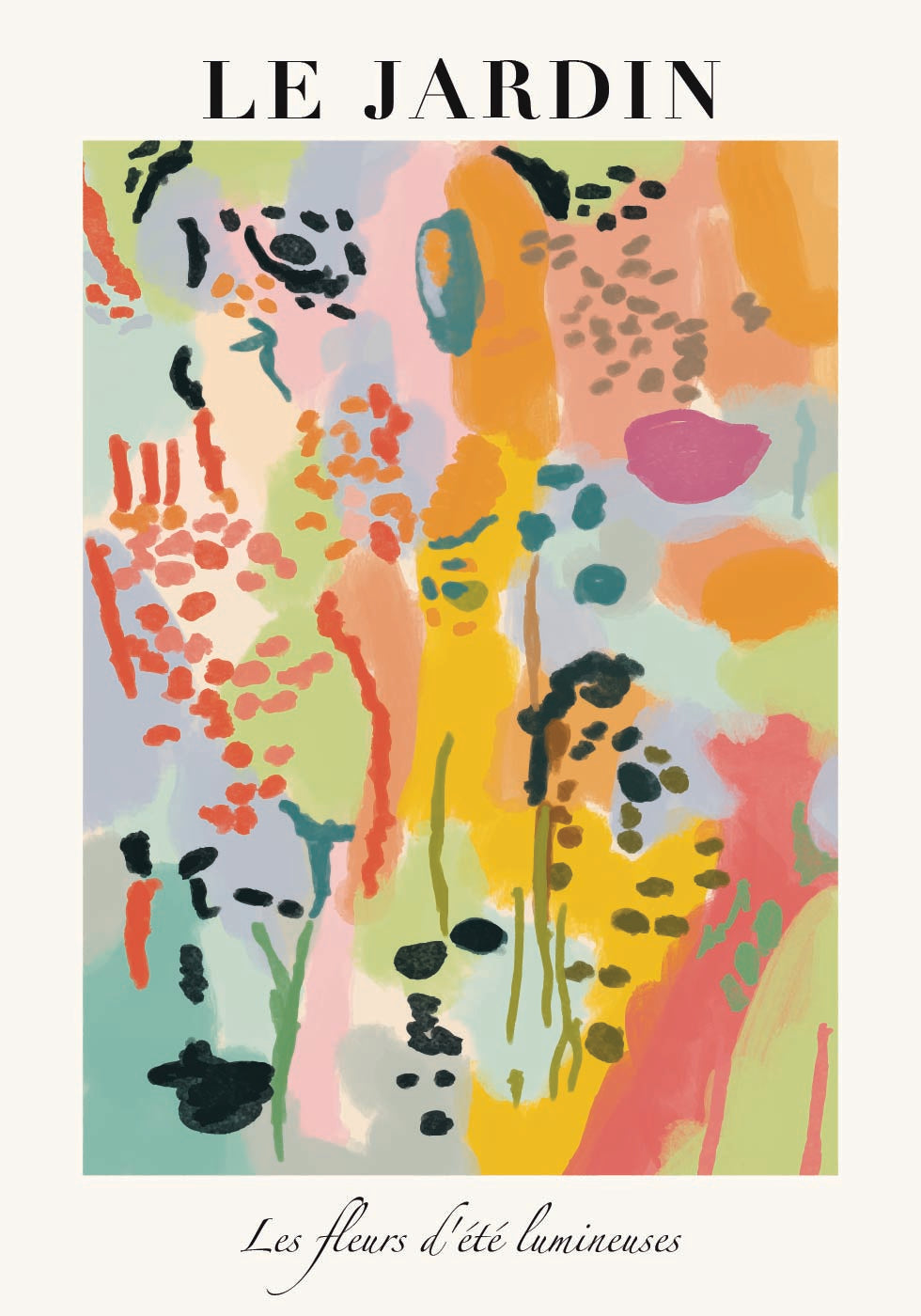 Le Jardin, lebendiges florales abstraktes Poster - Posterbox.dk