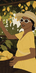 Zitronengarten-Frau, sommerliches Zitrusernte-Poster - Posterbox.dk