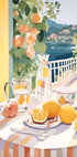 Zitronenmorgen auf der Terrasse, mediterranes Sommerposter - Posterbox.dk