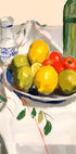 Zitronen und Tomaten, rustikales Küchenstillleben Poster - Posterbox.dk